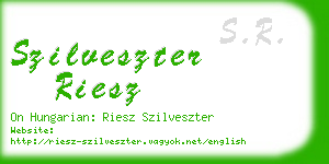 szilveszter riesz business card